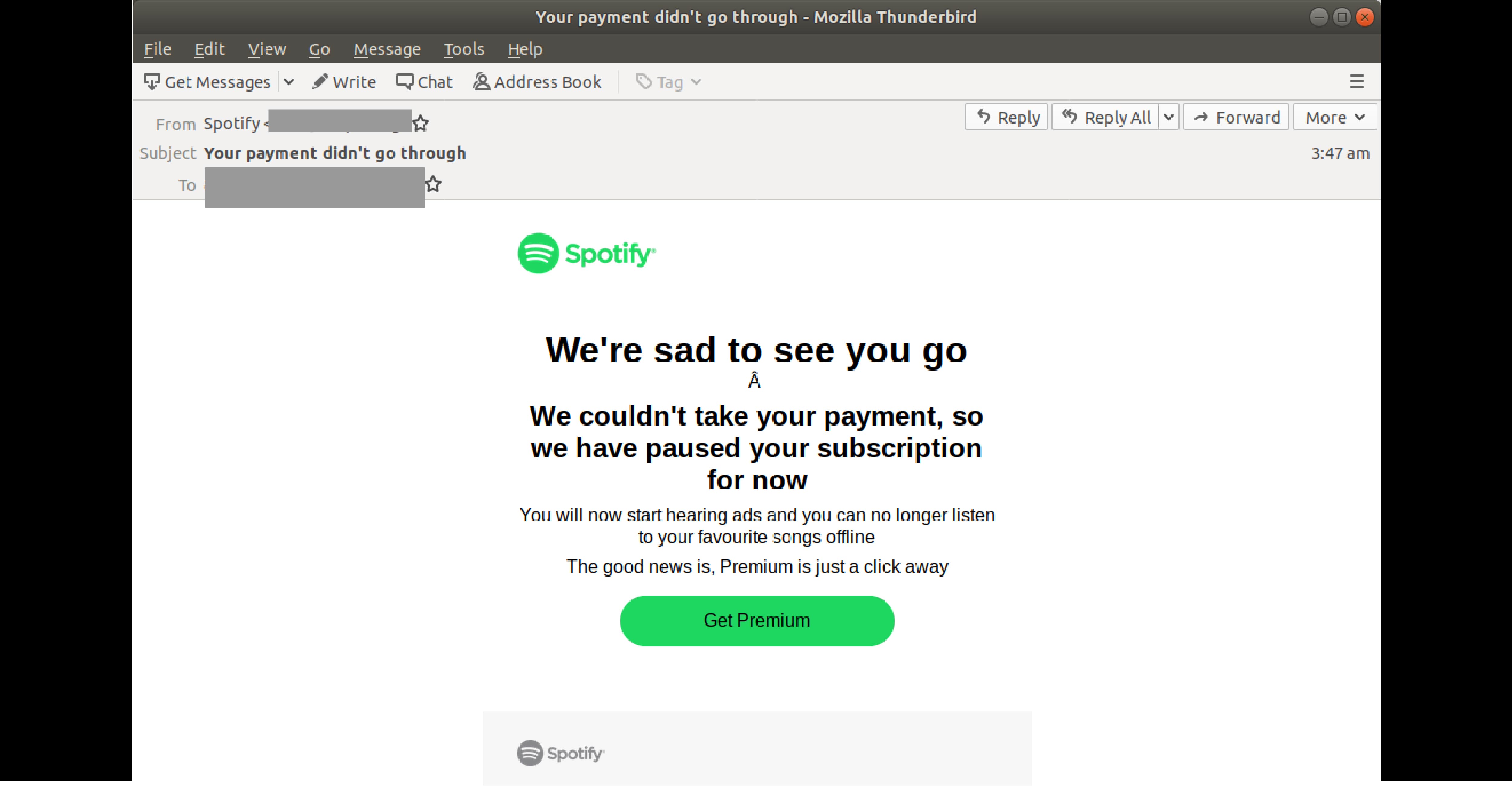 Spotify app won t upgrade to premium account